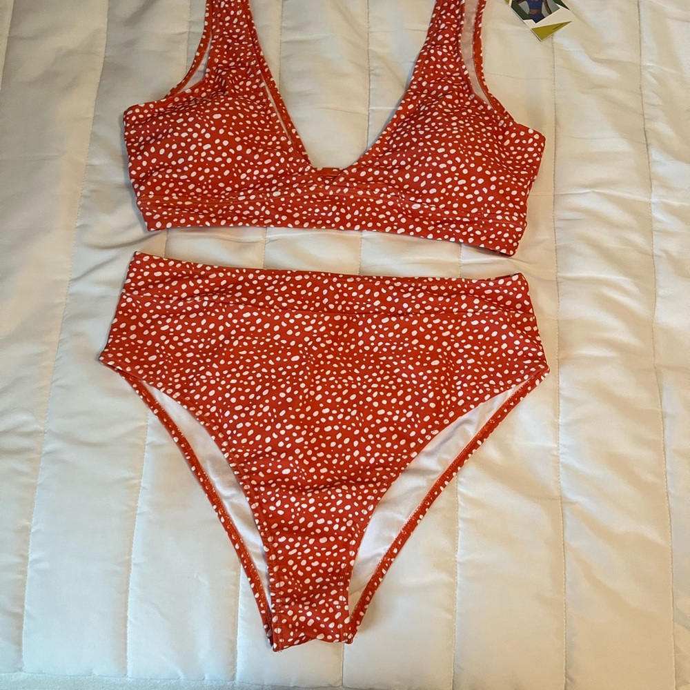 Red Polka Dot Bikini Set